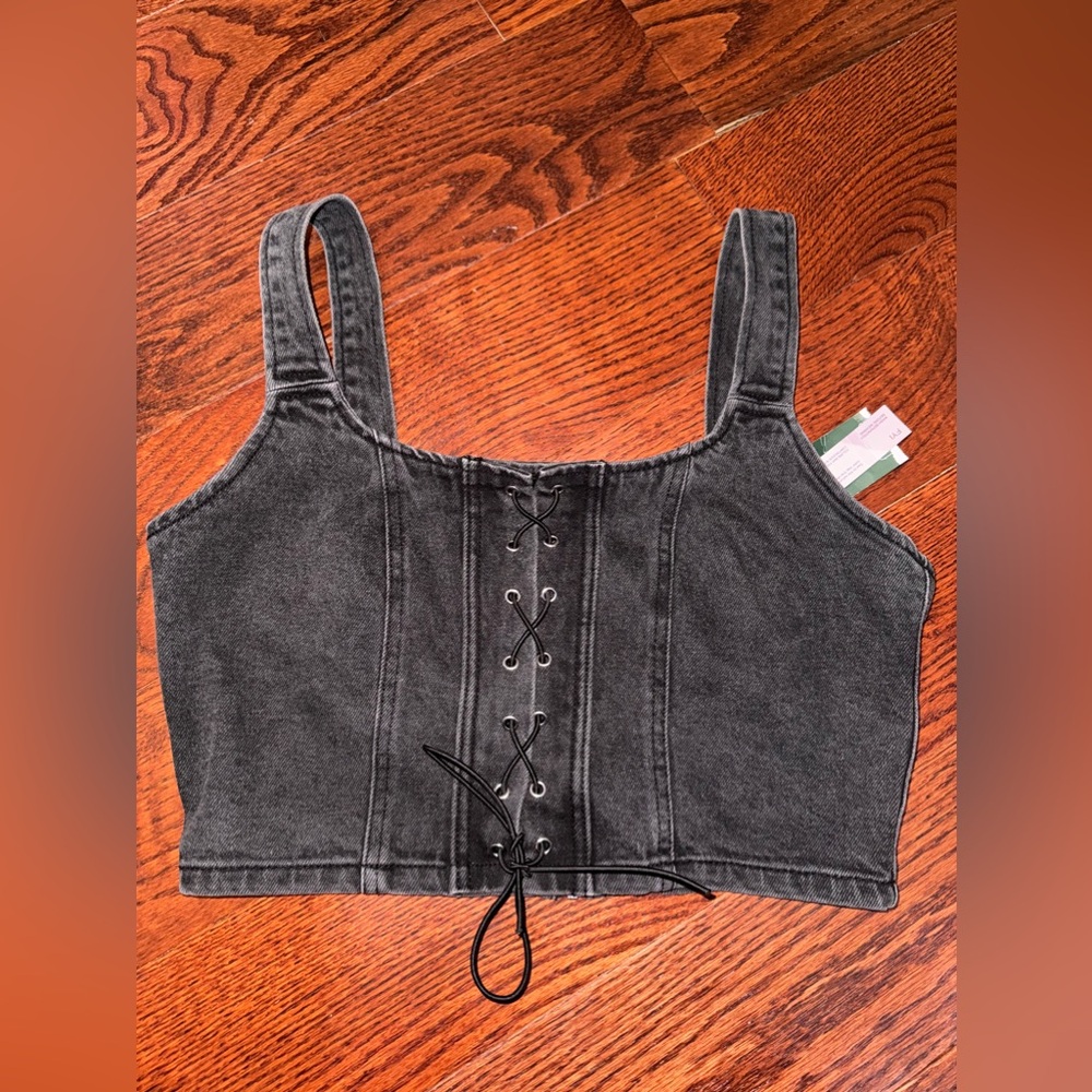 black jean crop top